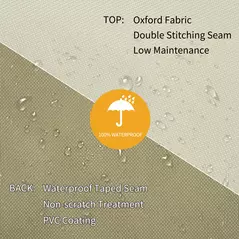 Outsunny 600D Oxford Cloth Waterproof Furniture Cover Wicker Chairs Garden Patio Rattan Seat Outdoor Protector L70*W90*H115cm - 4