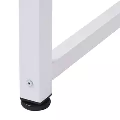 HOMCOM Computer Desk, Writing Table, 120 x 60 x 76cm Workstation for Home Office, Study with Metal Frame, Simple Assembly, White - 8