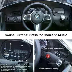 HOMCOM Kids Electric Ride On Car 6V Licensed BMW 6GT W/ Remote-Black - 4