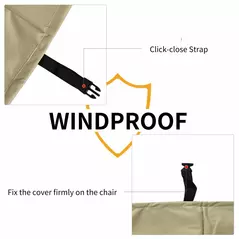 Outsunny 600D Oxford Cloth Waterproof Furniture Cover Wicker Chairs Garden Patio Rattan Seat Outdoor Protector L70*W90*H115cm - 5