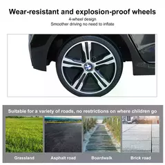 HOMCOM Kids Electric Ride On Car 6V Licensed BMW 6GT W/ Remote-Black - 5