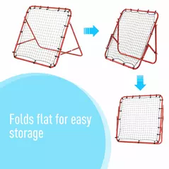 HOMCOM Rebounder Net, Practise Kickback Goal, for Teens, Adults Training - Red - 4