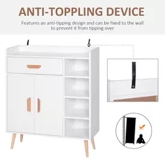 HOMCOM Sideboard, Side Cabinet, Floor Cupboard with Storage Drawer for Hallway, Kitchen, Bedroom, Living Room, White - 6