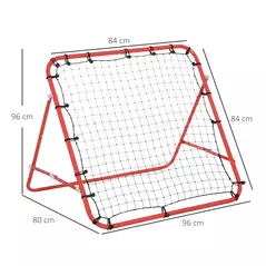 HOMCOM Rebounder Net, Practise Kickback Goal, for Teens, Adults Training - Red - 3