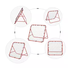 HOMCOM Rebounder Net, Practise Kickback Goal, for Teens, Adults Training - Red - 6