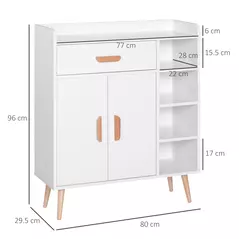 HOMCOM Sideboard, Side Cabinet, Floor Cupboard with Storage Drawer for Hallway, Kitchen, Bedroom, Living Room, White - 3