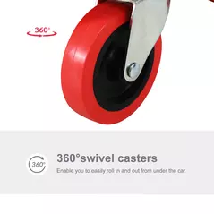 DURHAND Mechanic Vehicle Creeper, Under-Car Rolling Crawler Board, with Headrest, Wheels, Red - 6