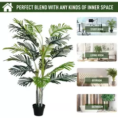 Outsunny 2 Ball Topiary Tree in Pot for Home Decor, Artificial Plant for Home Office, Living Room Decor, Dark Green - 6