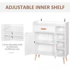 HOMCOM Sideboard, Side Cabinet, Floor Cupboard with Storage Drawer for Hallway, Kitchen, Bedroom, Living Room, White - 5