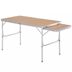 Outsunny Aluminium MDF-Top 4ft Folding Portable Outdoor Table Silver - 1