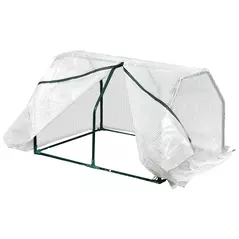 Outsunny Mini  Greenhouse Grow House PVC Cover Steel Frame White 99L x 71W x 60H cm - 1