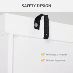 HOMCOM Freestanding Kitchen Cupboard, 184cm Tall Storage Cabinet with Doors and Shelves, Traditional Colonial 4-Door Kitchen Pantry Cupboard with Drawer, White - 5