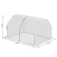 Outsunny Mini  Greenhouse Grow House PVC Cover Steel Frame White 99L x 71W x 60H cm - 3