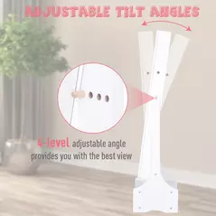 HOMCOM Jewellery Cabinet with led, mirroir Cabinet Armoire Floor Standing Flip-over Makeup Shelf Organizer with lock white - 5