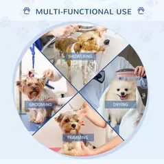 PawHut 42" Dog Grooming Table, Adjustable Pet Cat Drying Beauty Table with 2 Loops Storage Basket, Rubber Top, Black - 7