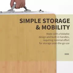 Outsunny Aluminium MDF-Top 4ft Folding Portable Outdoor Table Silver - 4