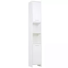 HOMCOM Tall Bathroom Storage Cabinet with Three-position Adjustable Shelves For Neutral Style, Hallway White - 1