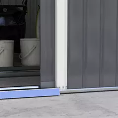 Outsunny 13 x 11ft Metal Garden Shed, Outdoor Storage Tool House with Ventilation Slots, Foundation Kit and Lockable Double Doors, Grey - 9