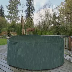 Outsunny Garden Patio Large Furniture Set Round Cover 600D Oxford Waterproof, Ф193 x 80H cm, Green - 2