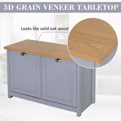 HOMCOM Shoe Cabinet, Modern Shoe Bench with 2 Doors for Hallway, Entryway, Grey - 4