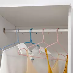 HOMCOM Open Wardrobe on Wheels, Bedroom Wardrobe with Clothes Hanging Rail, 3 Storage Shelves, Mobile Garment Rack for Cloakroom, Hallway, White - 8