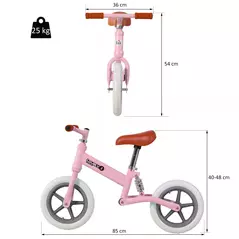 HOMCOM 12" Kids Balance Bike No Pedal Bicycle EVA Tire Adjustable Seat Toddler Training Bike W/ Shock Absorber 2 - 5 Years Gift for Boys Girls Pink - 3