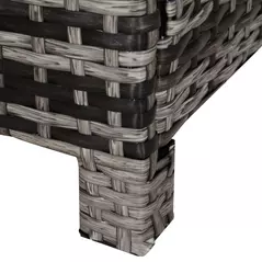 Outsunny Square PE Rattan Garden Table, with Glass Table Top - Grey - 9