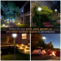 Outsunny Outdoor Garden Solar Post Lamp Sensor Light  LED Lantern Bollard Pathway Torch Light 1.77m Tall - 8