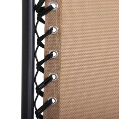 Outsunny Foldable Reclining Garden Chair with Headrest, Zero Gravity Deck Sun Lounger Seat Chair with Footrest, Armrest, Cup Holder & Canopy Shade, Beige - 7