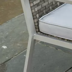 Outsunny 4PC Rattan Garden Furniture Set 2 Single Sofa Arm Chairs 1 Bench with Cushions & Coffee Table Patio Backyard Wicker Weave - 8