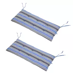 Outsunny Polyester Set Of 2 Swing Chair Cushion Blue Stripes - 1