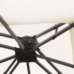 Outsunny 3 x 3m Outdoor Steel Gazebo with 2 Tier Roof, Garden Gazebo Patio Canopy Marquee Shelter with Decorative Steel Frame - Cream - 8