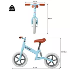 HOMCOM 12" Kids Balance Bike No Pedal Bicycle EVA Tire Adjustable Seat Toddler Training Bike W/ Shock Absorber 2 - 5 Years Gift for Boys Girls Blue - 3