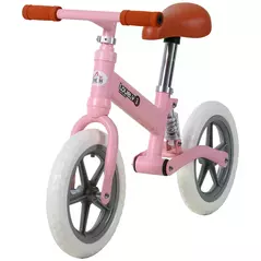 HOMCOM 12" Kids Balance Bike No Pedal Bicycle EVA Tire Adjustable Seat Toddler Training Bike W/ Shock Absorber 2 - 5 Years Gift for Boys Girls Pink - 2
