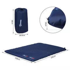 Outsunny 2 Person Camping Inflatable Mattress - Navy Blue - 3