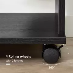 HOMCOM Open Wardrobe on Wheels, Bedroom Wardrobe with Clothes Hanging Rail, 3 Storage Shelves, Mobile Garment Rack for Cloakroom, Hallway, Black - 5