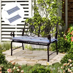 Outsunny Polyester Set Of 2 Swing Chair Cushion Blue Stripes - 2