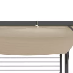 Outsunny 3 x 2.8m Metal Pergola, with Retractable Fabric Roof - Beige - 9
