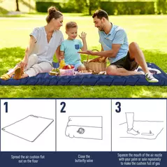 Outsunny 2 Person Camping Inflatable Mattress - Navy Blue - 6