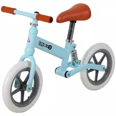 HOMCOM 12" Kids Balance Bike No Pedal Bicycle EVA Tire Adjustable Seat Toddler Training Bike W/ Shock Absorber 2 - 5 Years Gift for Boys Girls Blue - 1