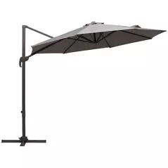 Outsunny 3m Cantilever Aluminium Frame Outdoor Garden Parasol Grey - 1