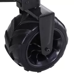 Outsunny 140L Festival Trolley on Wheels, Folding Camping Trolley Cart with Telescopic Handle, Big Wheels for Outdoor Garden Beach Fishing, Green - 8