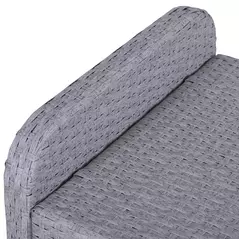 Outsunny 5 Pieces PE Rattan Garden Furniture Set with 10cm Thick Padded Cushions, Wicker Weave Outdoor Seating Chairs with 2 Armchairs, 2 Stools, Glass Top Table, Grey and White - 9