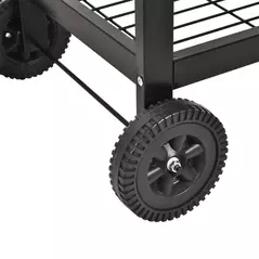 Outsunny Steel 2-Grill Charcoal BBQ w/ Wheels Black - 8