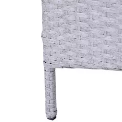 Outsunny 5 Pieces PE Rattan Garden Furniture Set with 10cm Thick Padded Cushions, Wicker Weave Outdoor Seating Chairs with 2 Armchairs, 2 Stools, Glass Top Table, Grey and White - 8