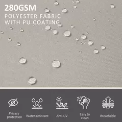 Outsunny 6 x 1.6 M Double Canopy Pull-Out Side Awning Sun Rain Outdoor Protection w/ Steel Frame Retractable Garden Privacy Home Commercial Beige - 7