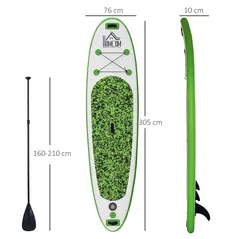 HOMCOM Inflatable Stand Up Paddle Board, 10' x 30" x 4", Non-Slip SUP, with ISUP Accessories, Hand Pump, 3 Fins, Adj Paddle for Youth Adult Beginners/Experts - 3