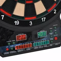 HOMCOM Electronic Hanging Dartboard LED Digital Score Set 27 Games and 202 Variations with 12 Soft Tip Darts - 9