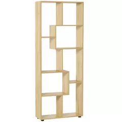 HOMCOM Bookshelf, Tall Bookcase, Modern Room Divider, 8 Cube Storage Unit, Freestanding Storage Shelf for Living Room, Bedroom, Home Office, 70 x 24 x 178 cm, Natural - 1