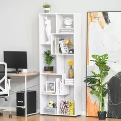 HOMCOM Bookshelf, Tall Bookcase, Modern Room Divider, 8 Cube Storage Unit, Freestanding Storage Shelf for Living Room, Bedroom, Home Office, 70 x 24 x 178 cm, White - 4